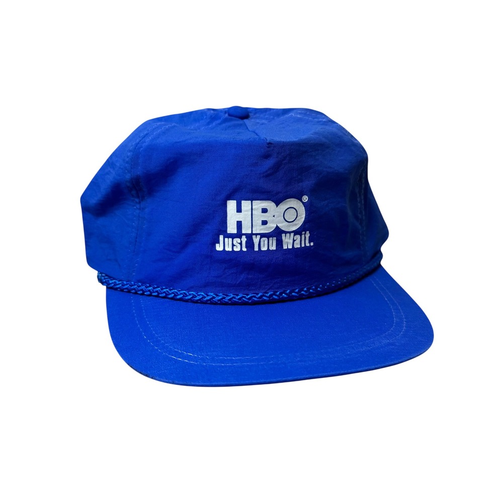 Vintage HBO Just You Wait Blue Nylon Rope Snapback Hat Mens 90s Promo Cap